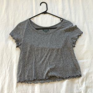 Wild Fable Ruffle Hem Tee Size Medium - Gray.